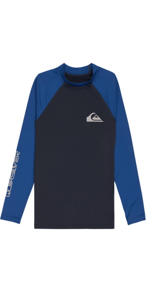 2026 Quiksilver Junior Everyday UPF50 Long Sleeve Rash Vest AQBWR03065 - Dark Navy / Monaco Blue